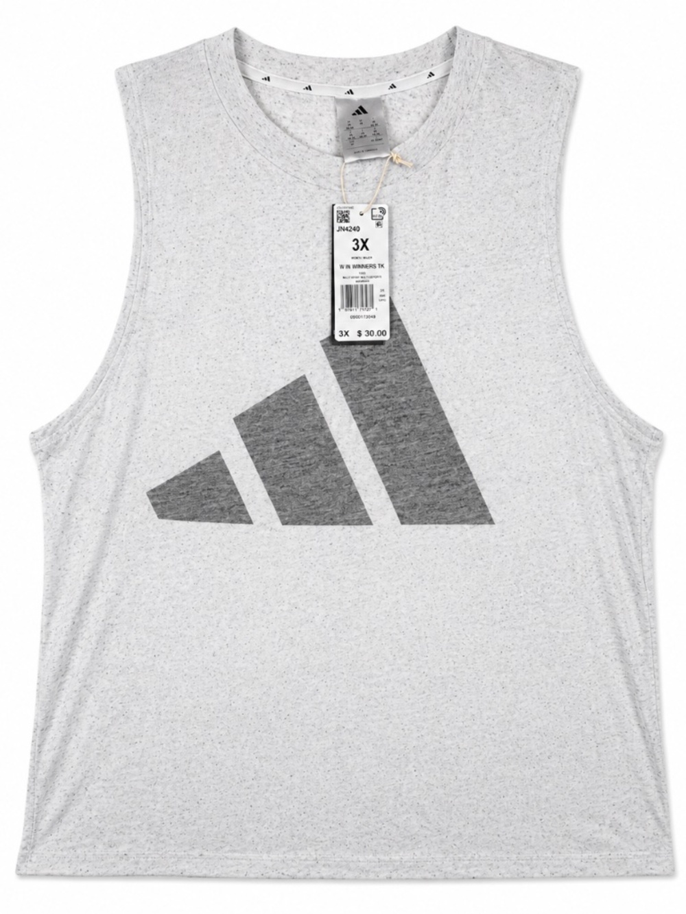 NWT Adidas Women's Winners Tank Top 3X NWT White Black Sleeveless Shirt